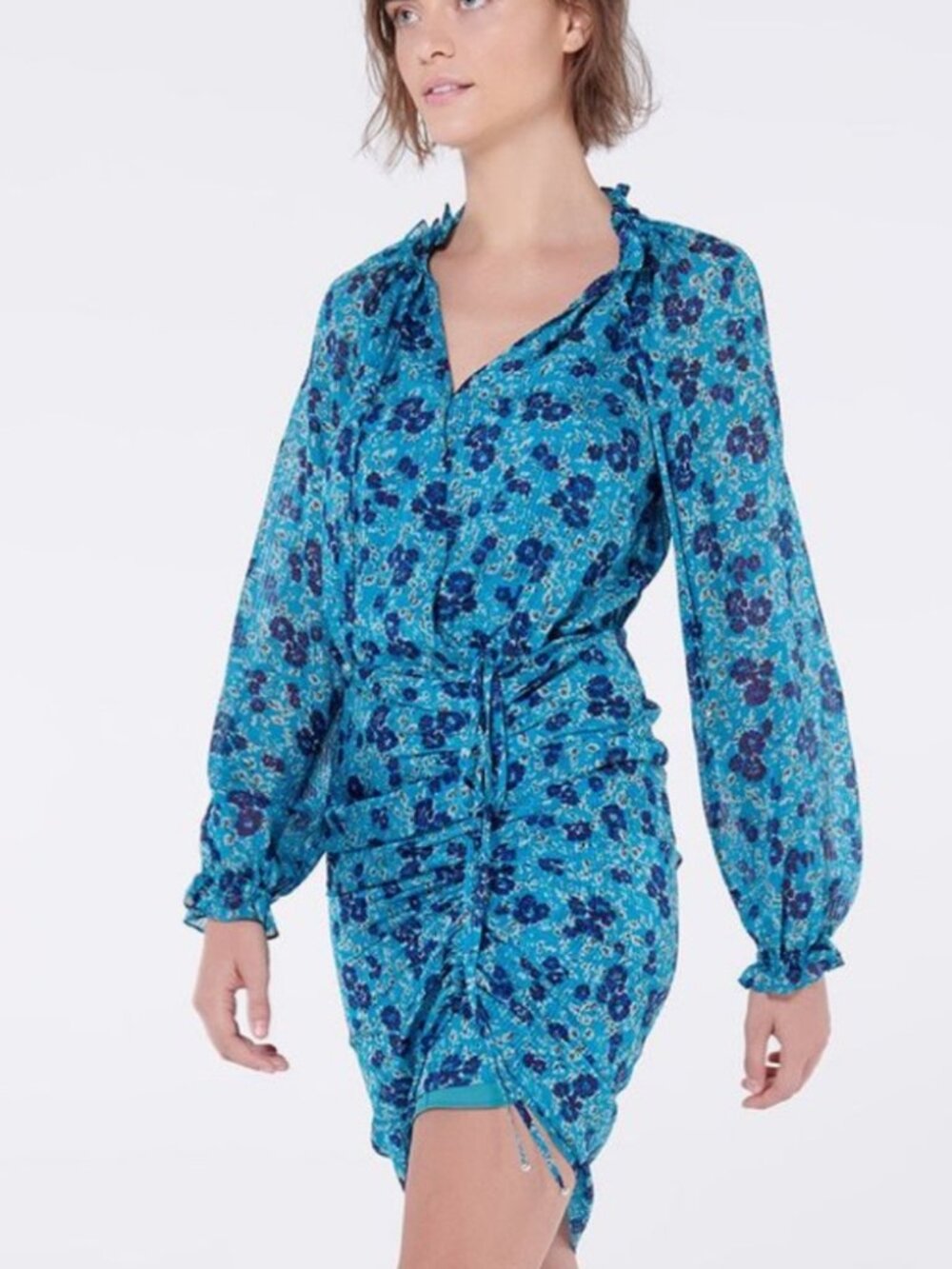 Veronica Beard Becky Silk Ruched Dress NWT